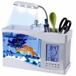 Bể Cá Mini Kiêm Đồng Hồ Để Bàn
